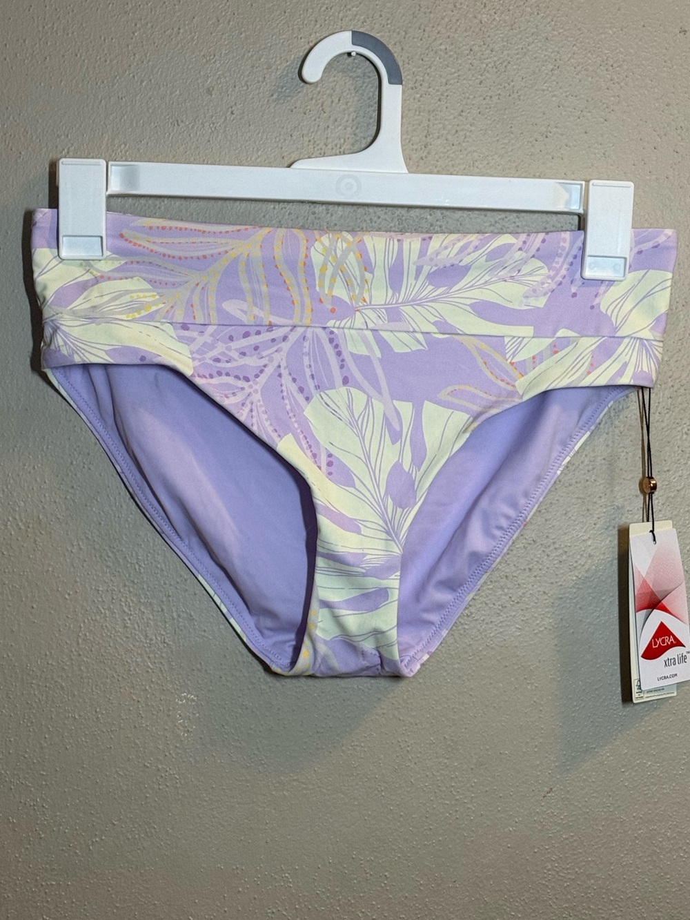 NWT Calia by Carrie Underwood Mid-Rise Wide Band Tropical Print Bikini Bottoms